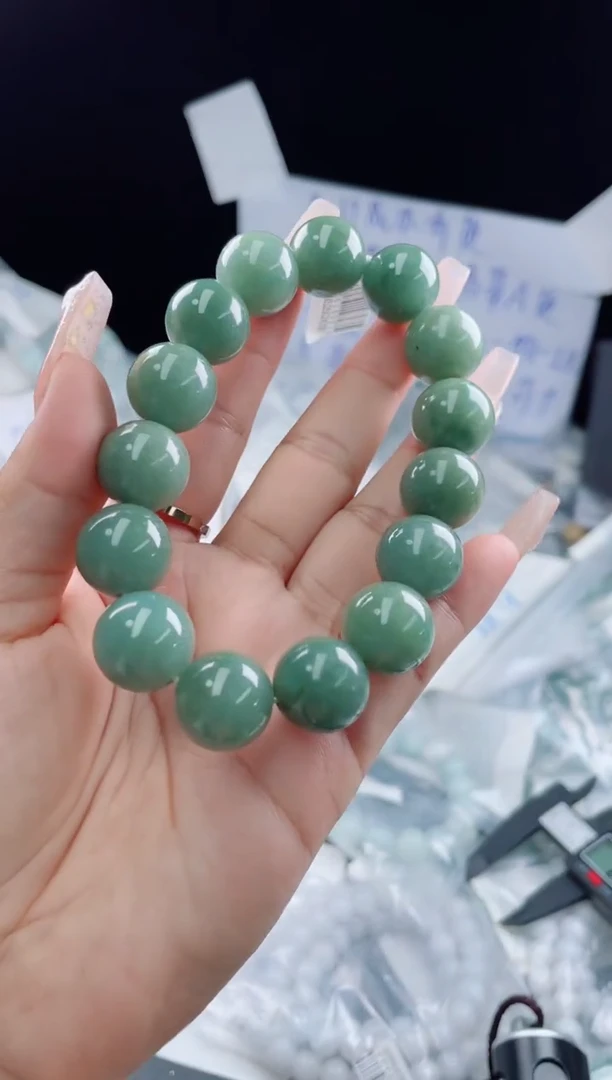 未镶嵌定制翡翠珠串15.8