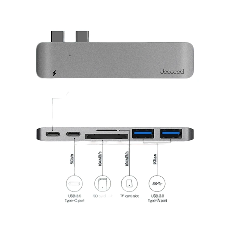 dodocool type c 适配器USB-C分线器雷拓展坞转HDMI转接头MacBook