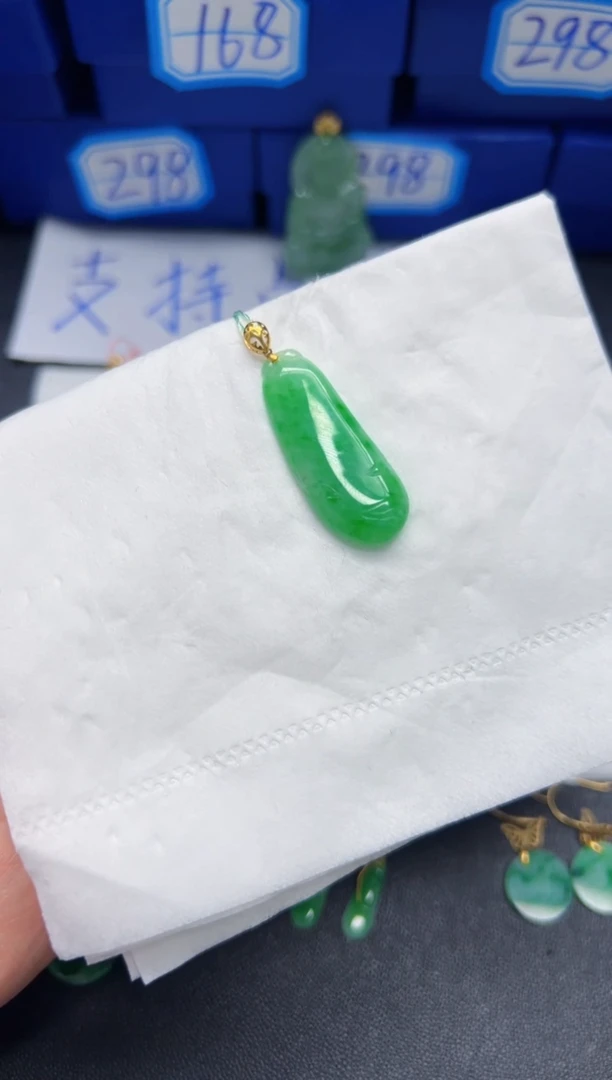 【闪购商品】翡翠颈饰18K金镶嵌Y缅料A货/支持复检/一件