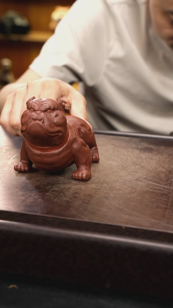 紫砂茶宠紫砂恶霸犬