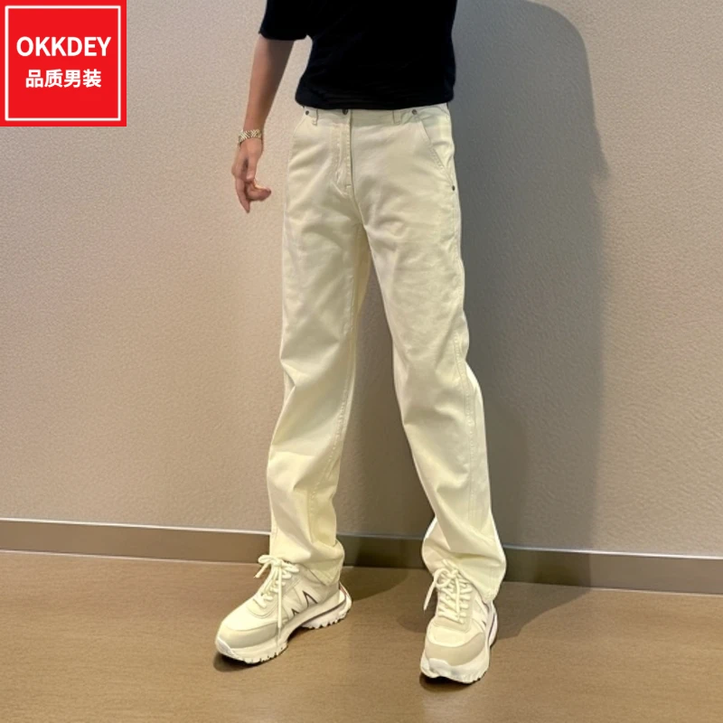 高级感男装轻奢牛仔裤夏季新款时尚男士直筒长裤百搭宽松休闲裤子