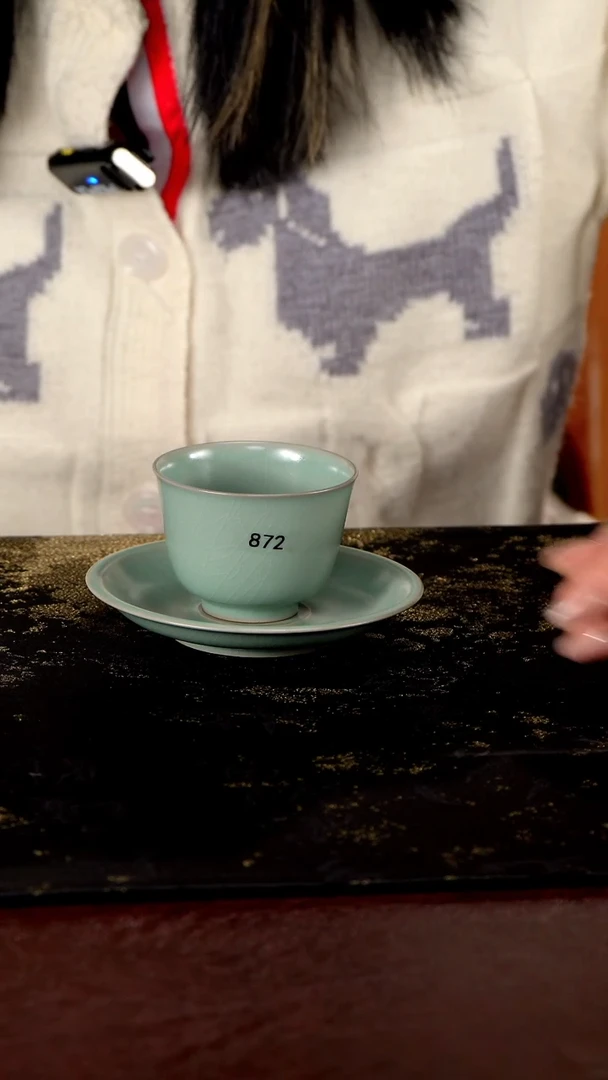杯872 一杯一垫80cc匠工款君绿釉