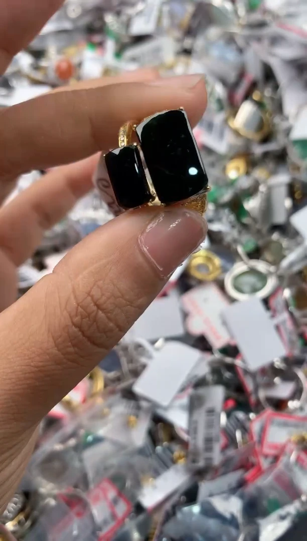 银S925镶嵌戒指翡翠4444----7
