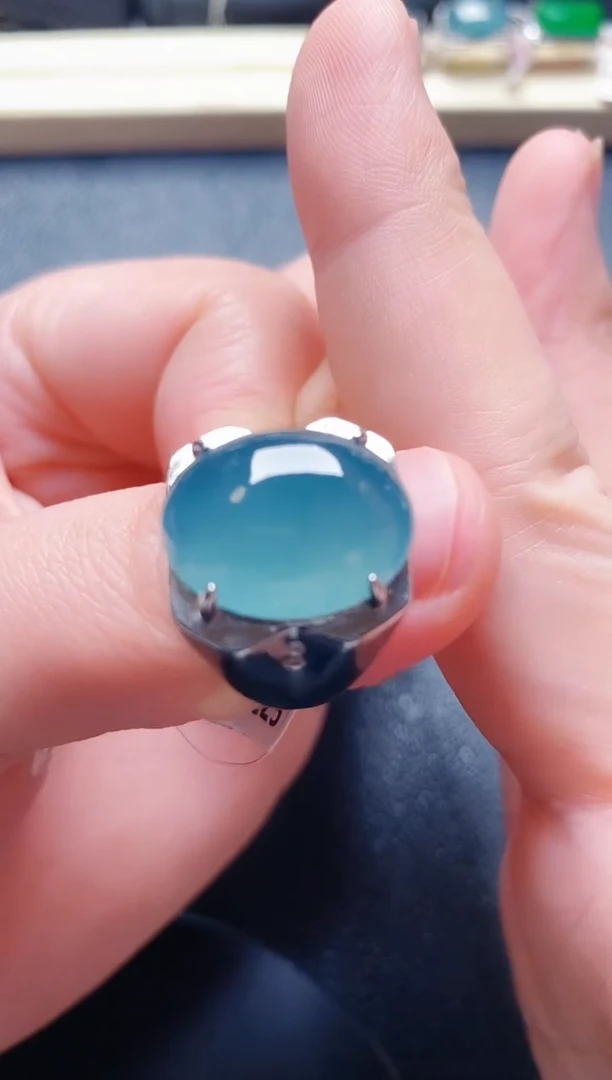 银S925镶嵌戒指翡翠111