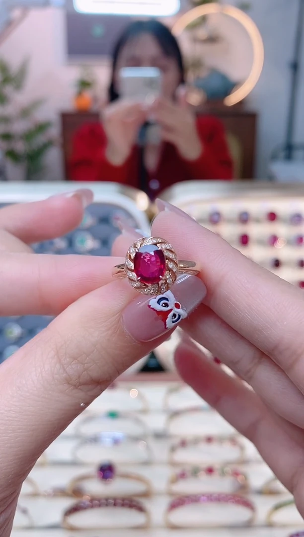 【闪购商品】碧玺18K金戒指18K金镶嵌1