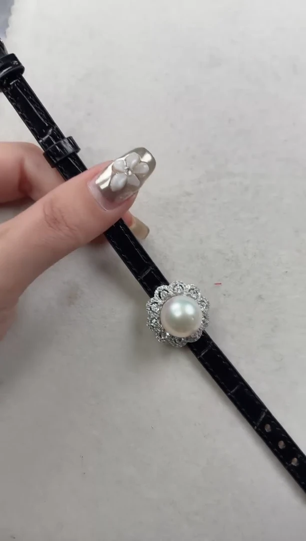 银S925镶嵌手链海水珍珠q727