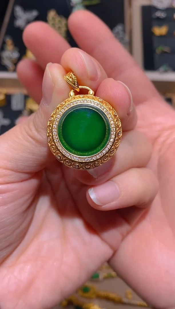 【闪购商品】翡翠吊坠(不含链)银S925镶嵌无事牌