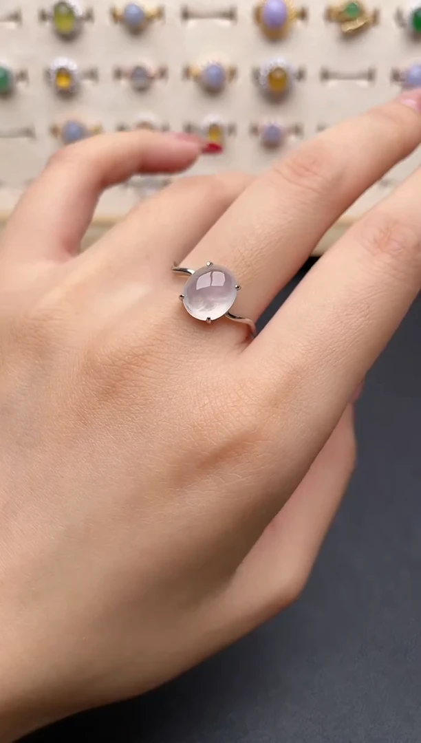 【闪购商品】翡翠戒指银S925镶嵌一物一证一礼盒