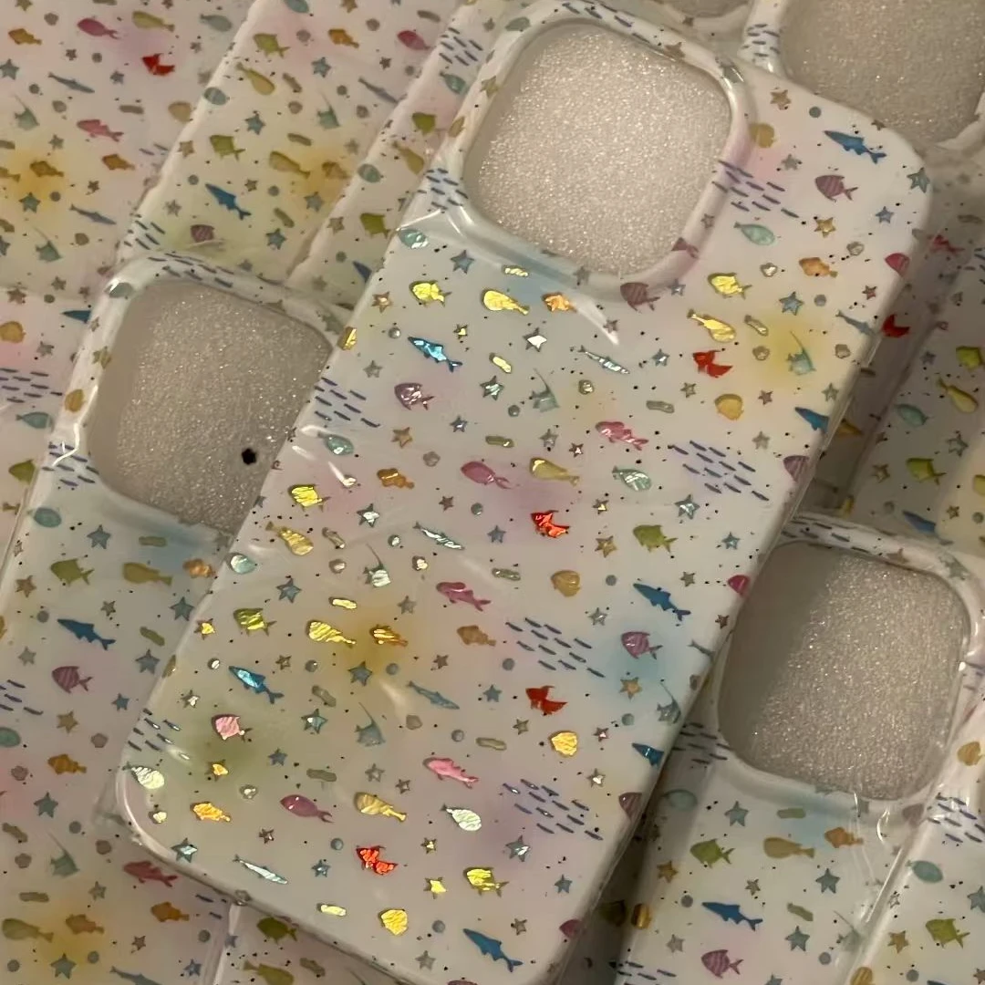 海底小鱼适用苹果华为vivo小米oppo女款iphone15/16/17荣耀手机壳