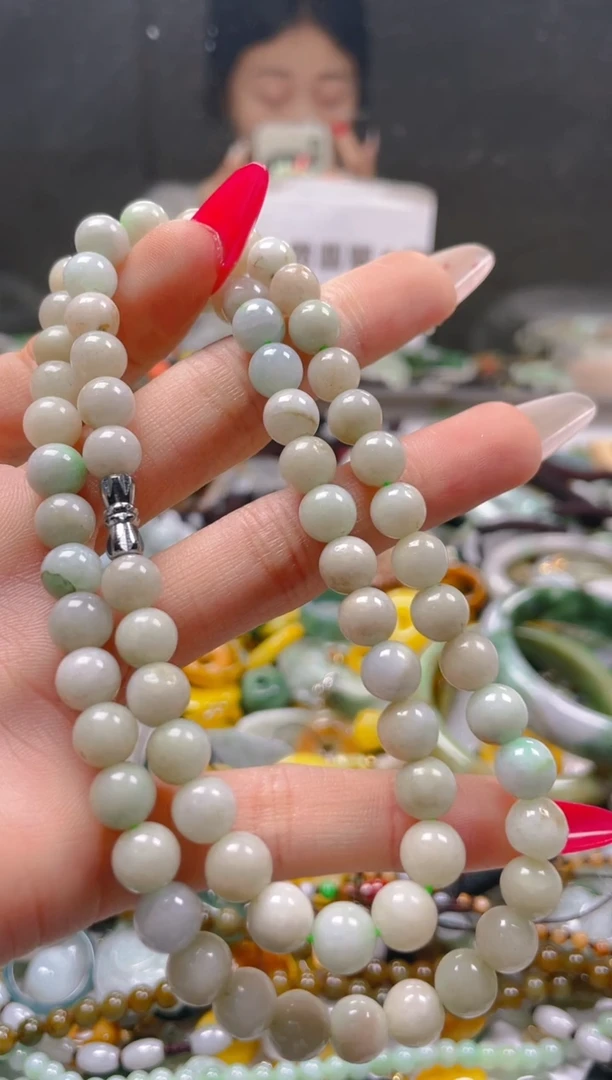 【闪购商品】翡翠颈饰未镶嵌7MM/L/翡翠A货一图一物