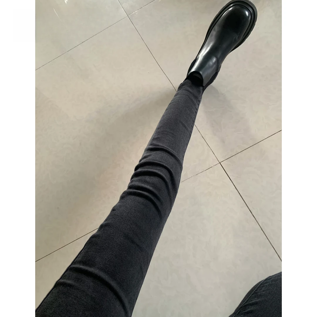 牛仔裤女款秋冬2025新款直筒裤小个子显瘦紧身加绒加厚窄版铅笔裤