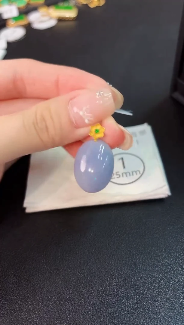 翡翠18K金镶嵌颈饰 缅料A货/支持复检/一件