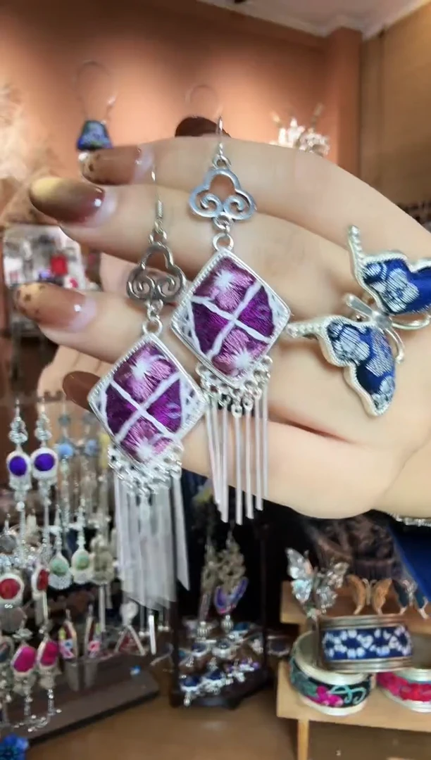 刺绣纯手工民族风耳环