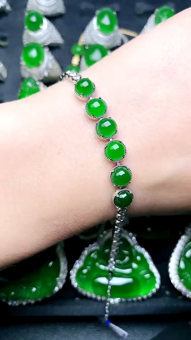 【闪购商品】翡翠手链银S925镶嵌手链