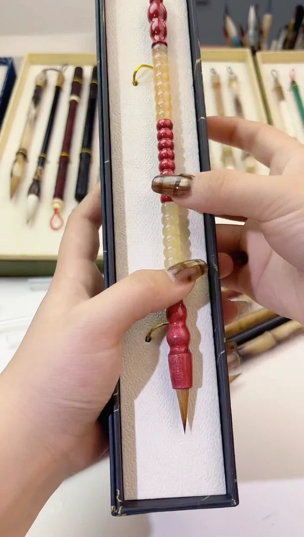 彩色圆珠牛角狼毫