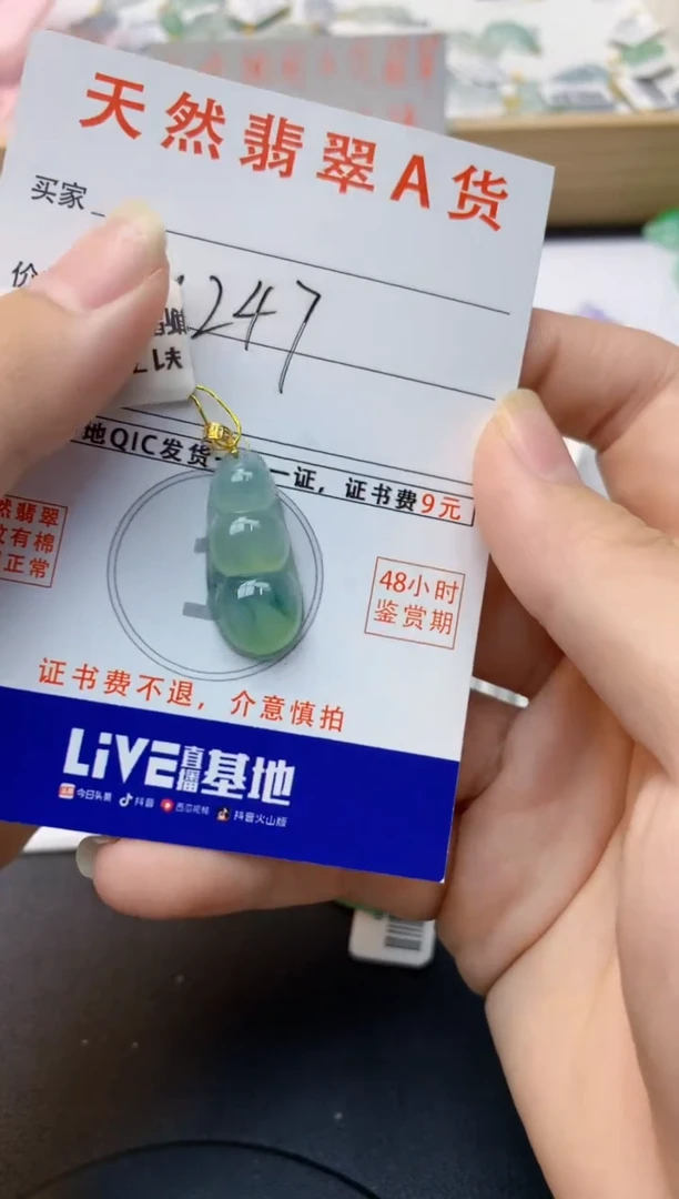 颈饰18K金镶嵌翡翠天然缅甸A货翡翠百元以上9元证书费自理