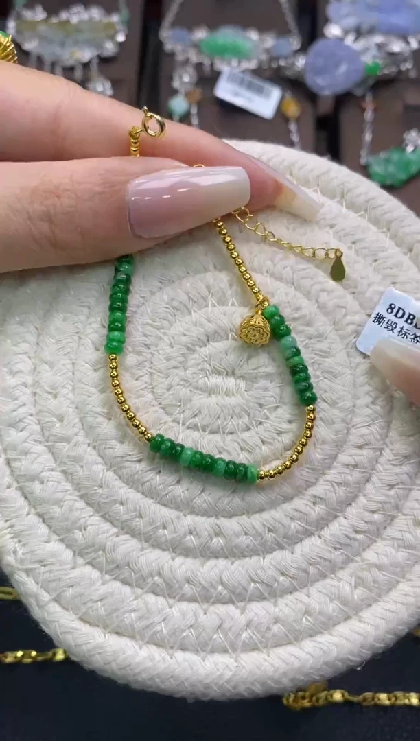 颈饰银S925镶嵌翡翠净货15804