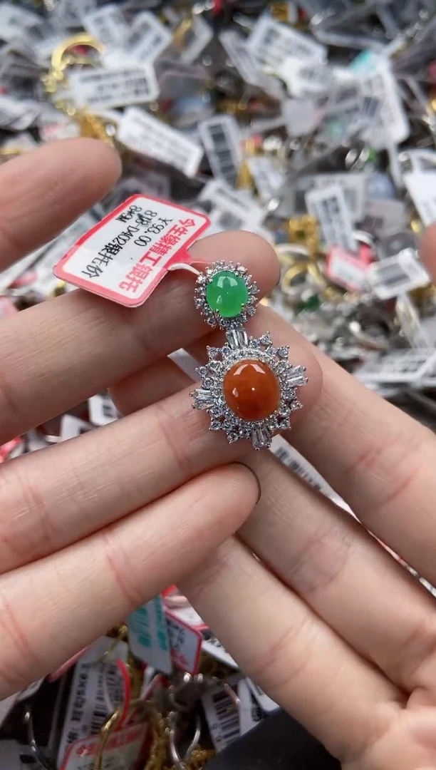 银S925镶嵌戒指翡翠9999----2