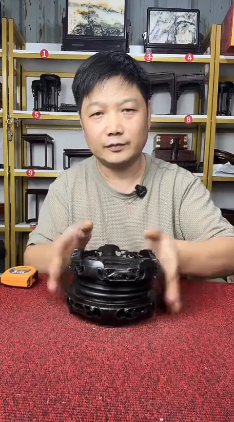 木紫光檀圆底座11.5CM*2个