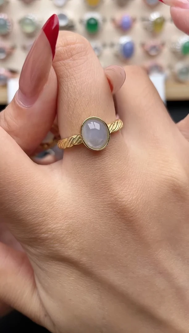 【闪购商品】翡翠戒指银S925镶嵌一物一证一礼盒