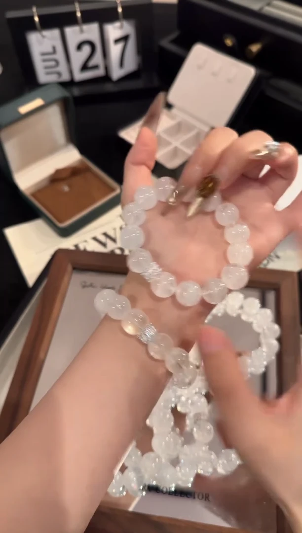 水晶手链合金千层白幽灵x2061