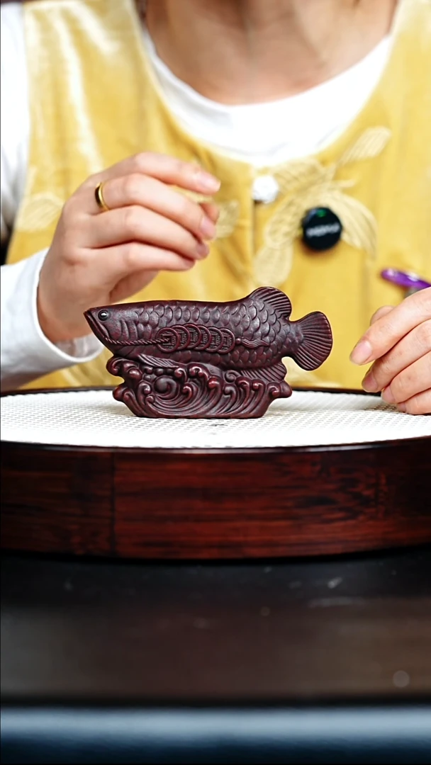 茶杯紫砂宜兴紫砂 茶宠鱼