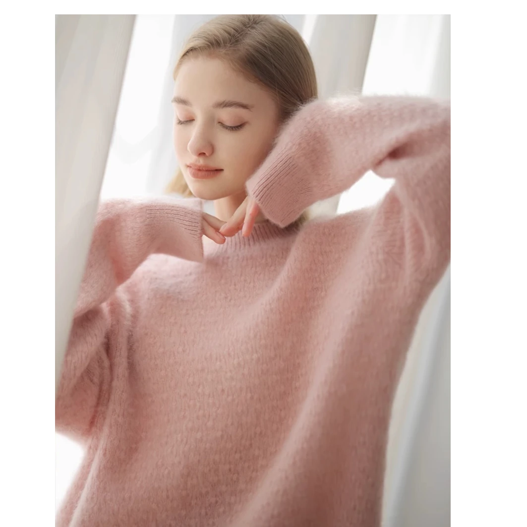 水波纹女士羊绒针织衫260克左右经典百搭