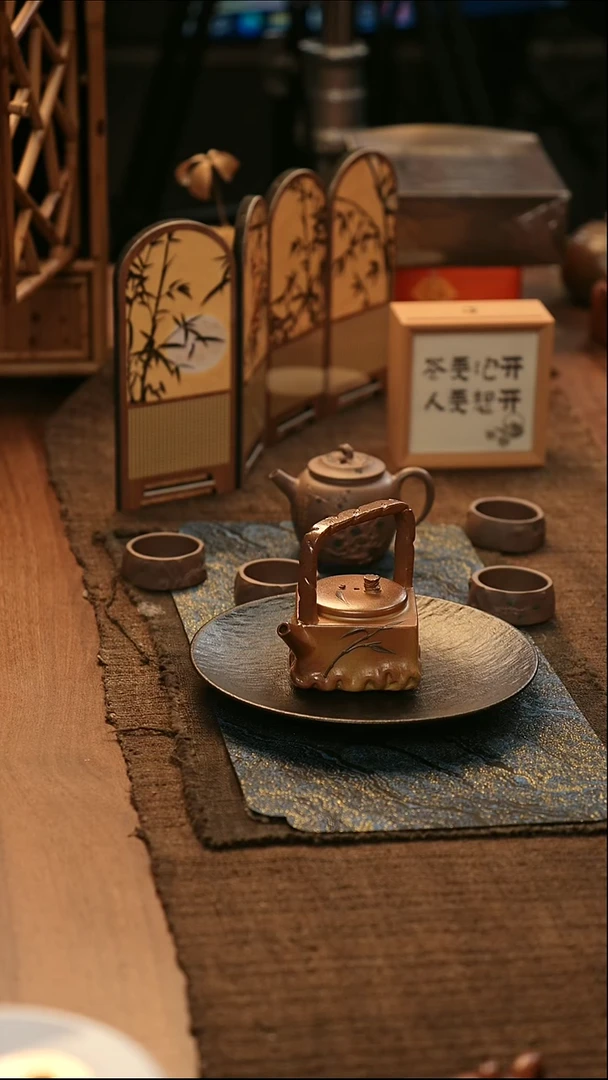 茶壶紫砂原矿紫砂壶  提梁