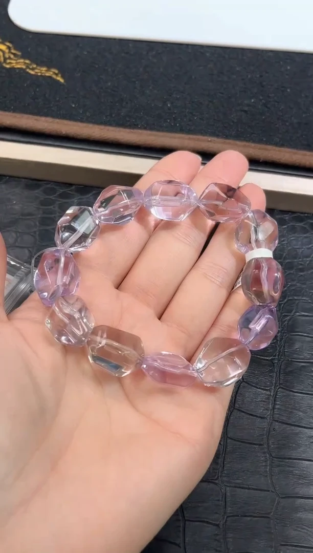 未镶嵌手链水晶54号紫黄水晶切面随行单圈50g