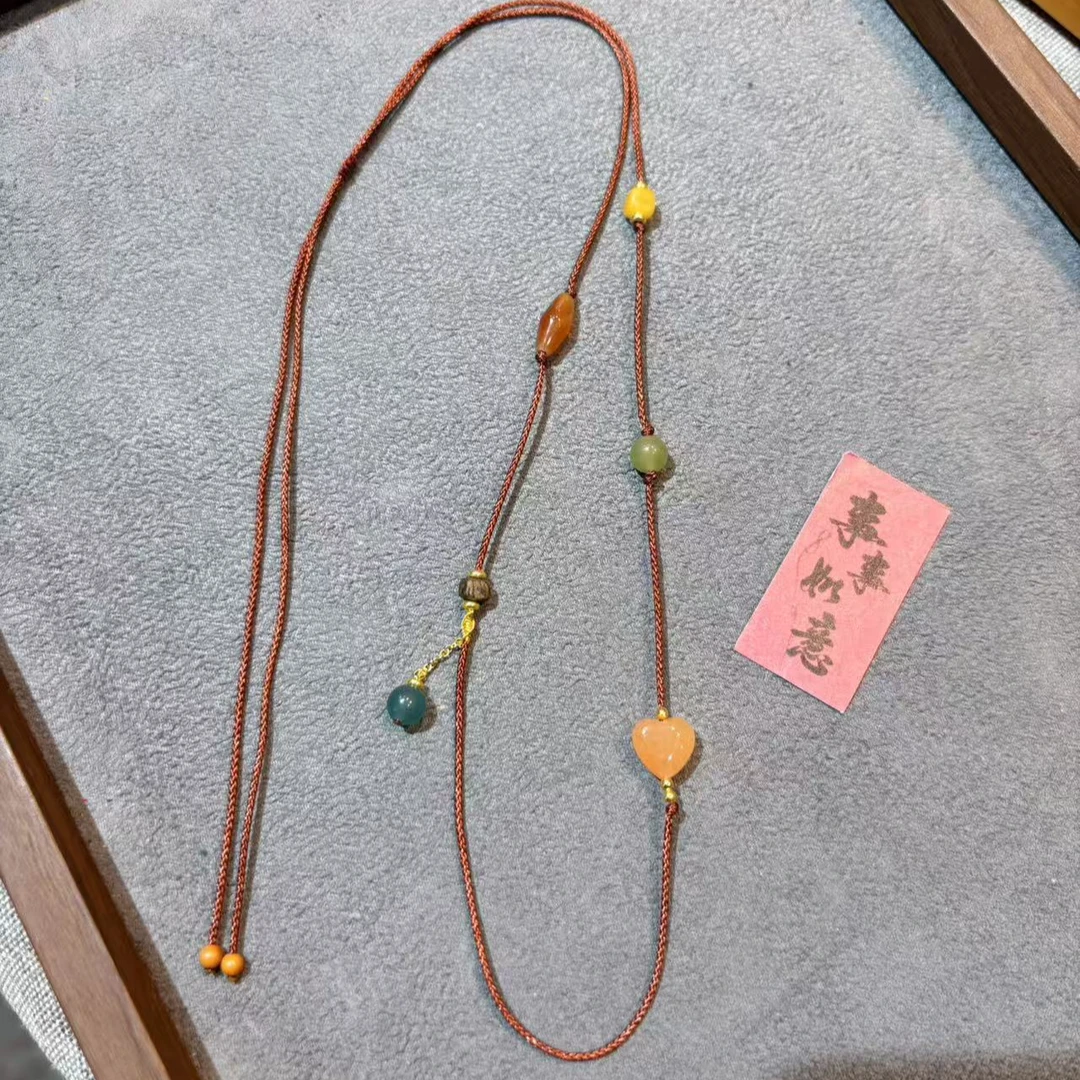 少女风原创设计锁骨链编绳编织女项链10cm以下手工