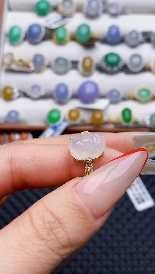 银S925镶嵌戒指翡翠2669