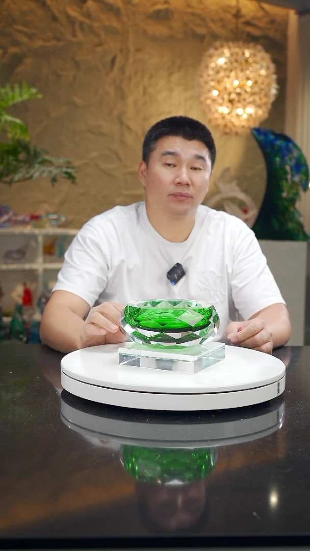 摆件福利绿色切面果碗烟灰缸
