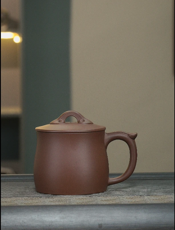 宜兴原矿紫砂盖杯高档底槽清如意盖杯小容量女士办公家用杯