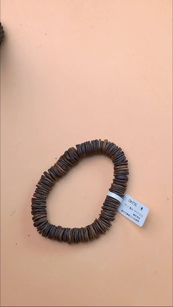 沉香手串越南芽庄沉水白棋楠药片珠单圈11mm  5029