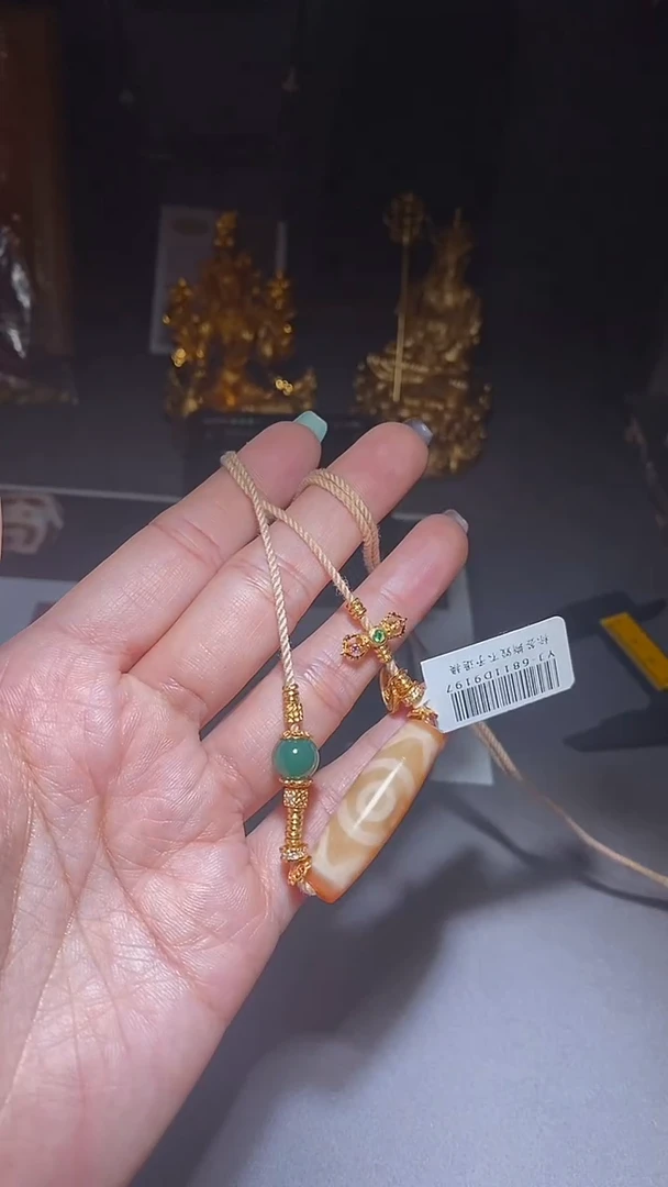 玛瑙/玉髓颈饰未镶嵌熊猫三y锁骨链