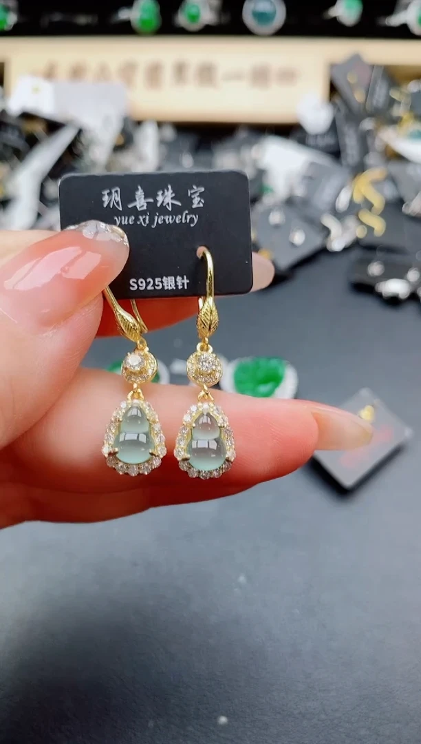 银S925镶嵌戒指翡翠1