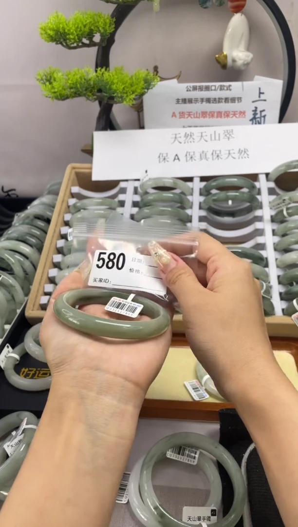 石英质玉（天山翠）手镯未镶嵌580