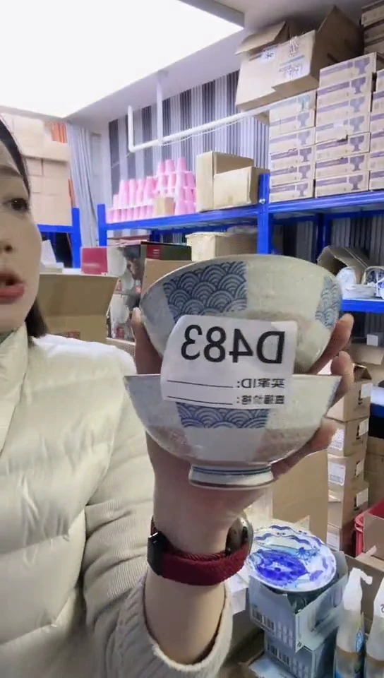 【闪购商品】瓷片日本进口瓷器11cm碗两只D483