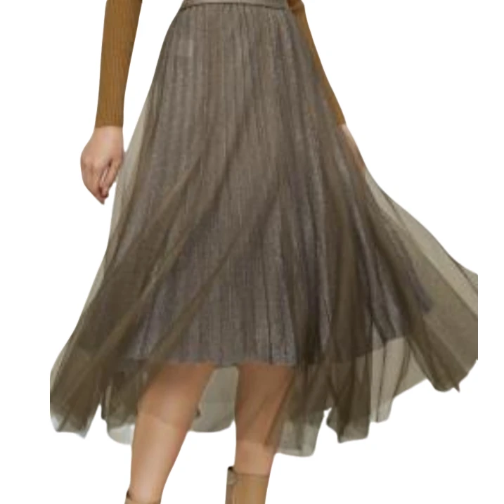 【粉丝专属】显瘦春季拼接休闲风纱裙半身裙圆领女装Y230168