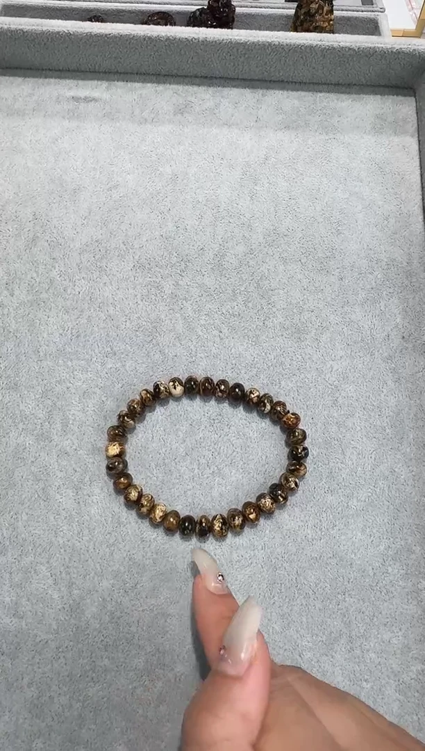 手链琥珀未镶嵌抚顺琥珀    干白花花珀   8MM