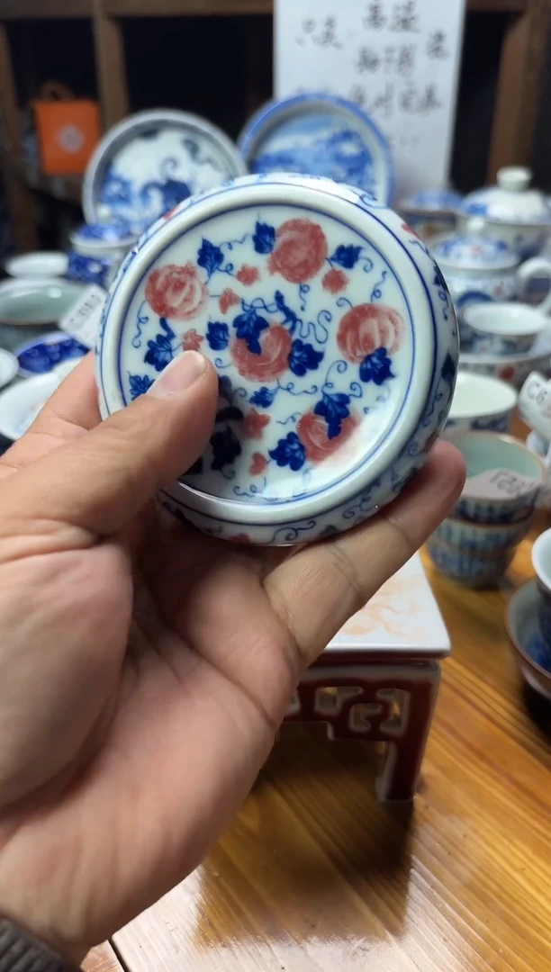 摆件陶瓷茶具茶杯实心杯垫