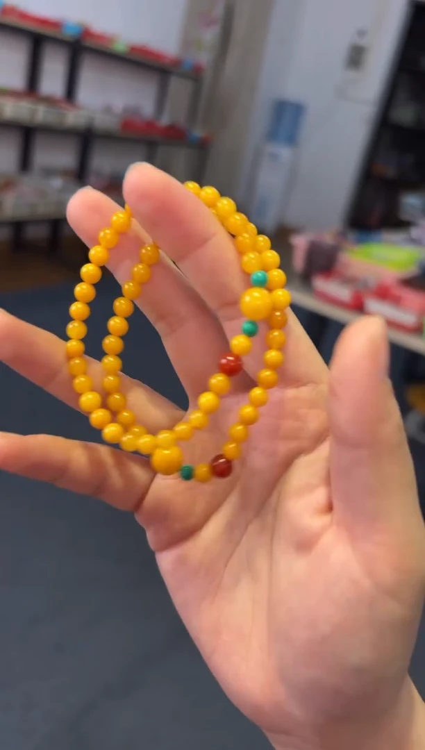 手链蜜蜡未镶嵌5.5mm蜜蜡圆珠单圈