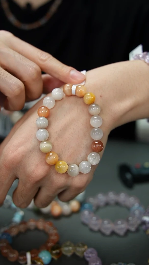 未镶嵌手链水晶向晚-猫眼彩兔毛手串