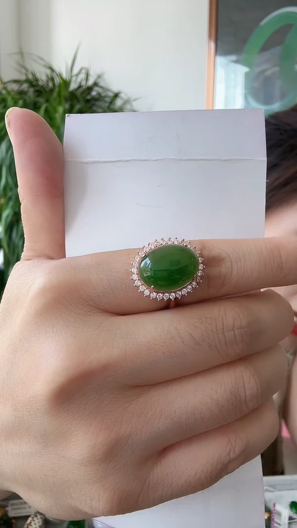 和田玉银S925镶嵌颈饰戒指活口荣倩