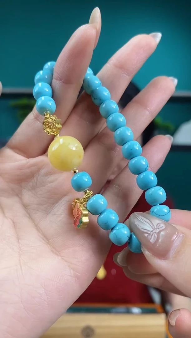 【闪购商品】绿松石珠宝奇石足金镶嵌1