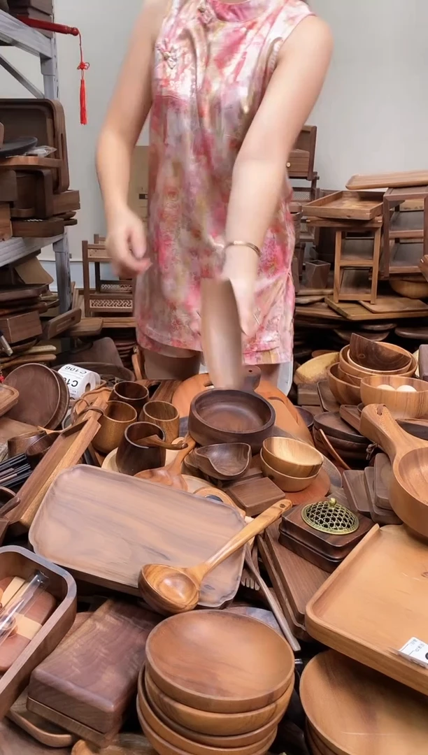 木  北美黑胡桃木扁舟茶则茶拨套装