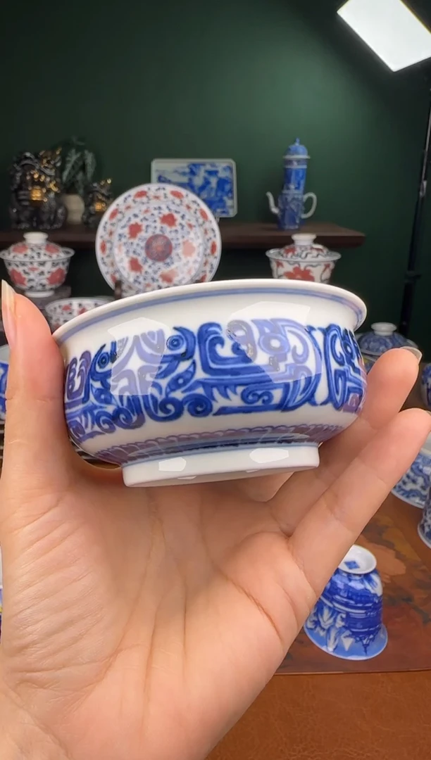 杯望月怀古。饕餮炉式杯