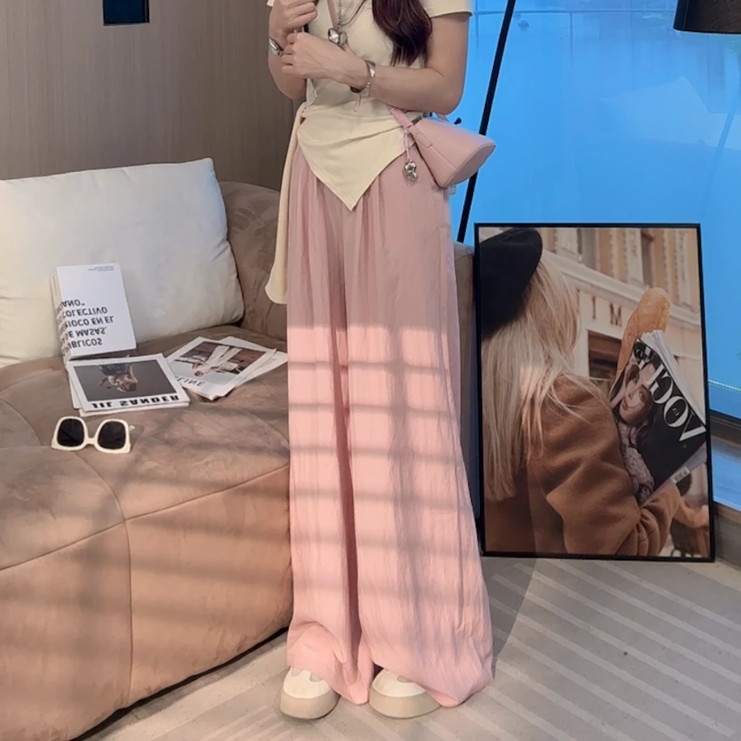 【晓溪服饰】夏季新款气质高腰夏季阔腿裤慵懒风薄款休闲裤6216