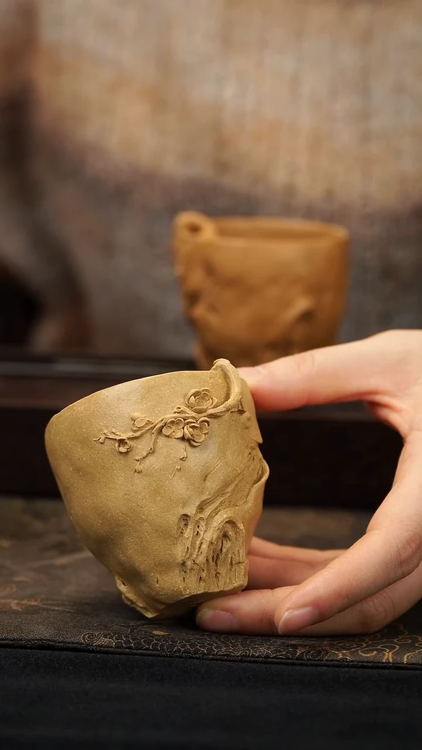 【闪购商品】紫砂茶壶一路生花 梨皮