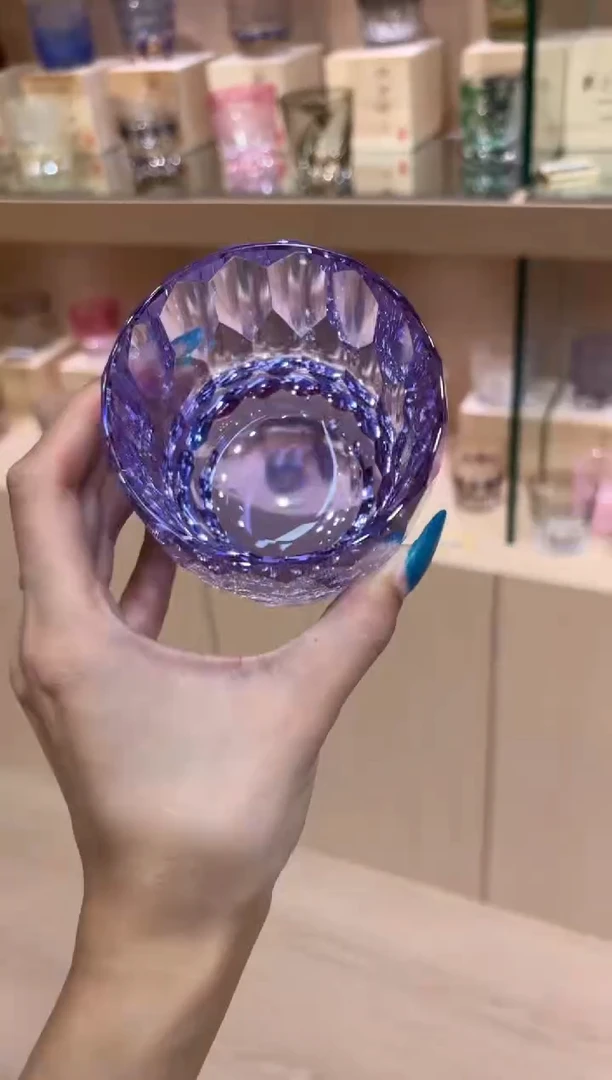 水晶玻璃平底款直播间活动单只 K9钻杯紫色